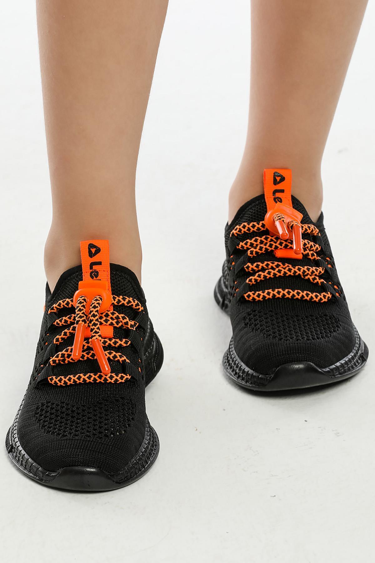 Letoon 2103KIDS Unisex Siyah Turuncu Triko AyakkabıLetoon 2103KIDS Unisex Siyah Turuncu Triko Ayakkabı