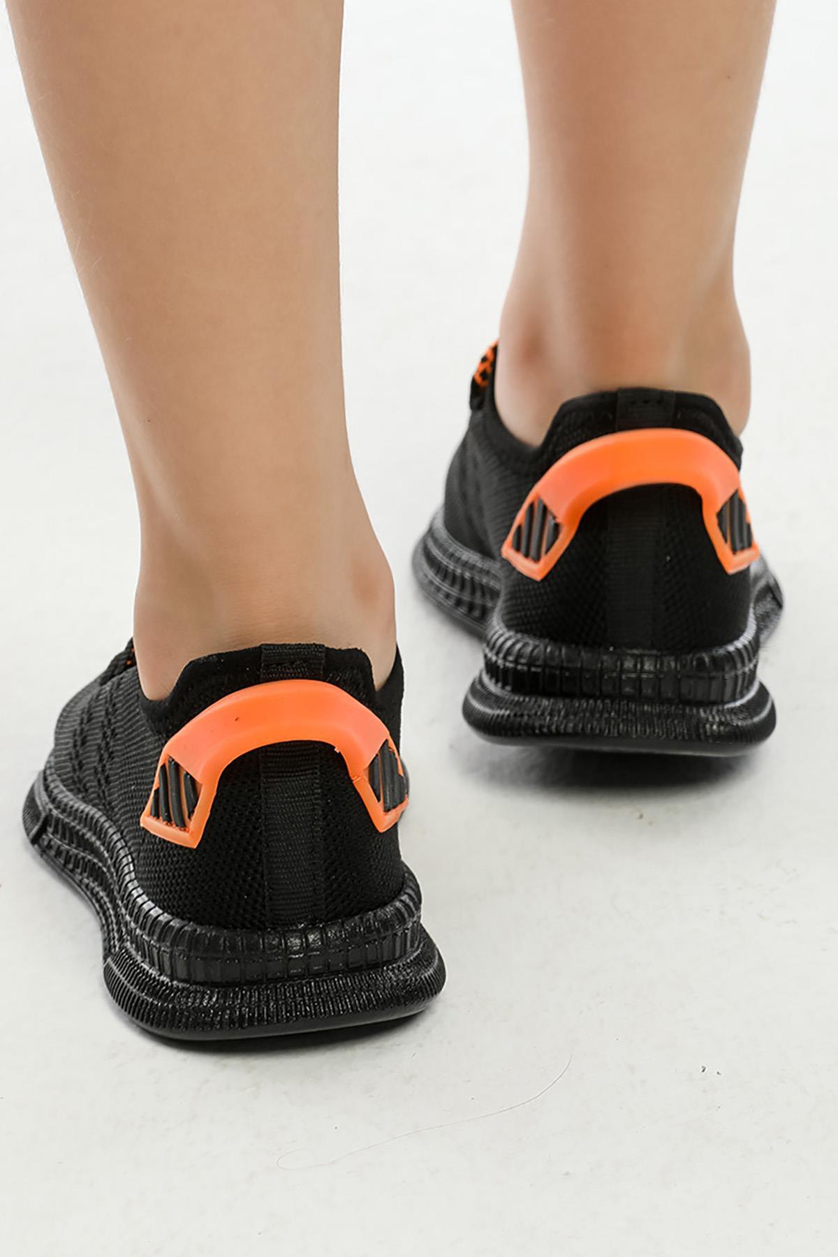Letoon 2103KIDS Unisex Siyah Turuncu Triko AyakkabıLetoon 2103KIDS Unisex Siyah Turuncu Triko Ayakkabı
