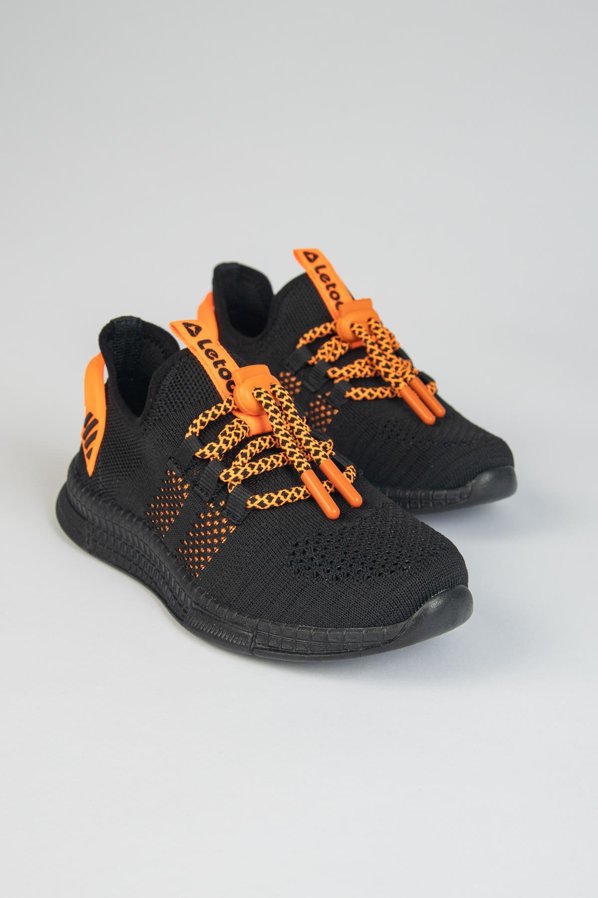 Letoon 2103KIDS Unisex Siyah Turuncu Triko AyakkabıLetoon 2103KIDS Unisex Siyah Turuncu Triko Ayakkabı