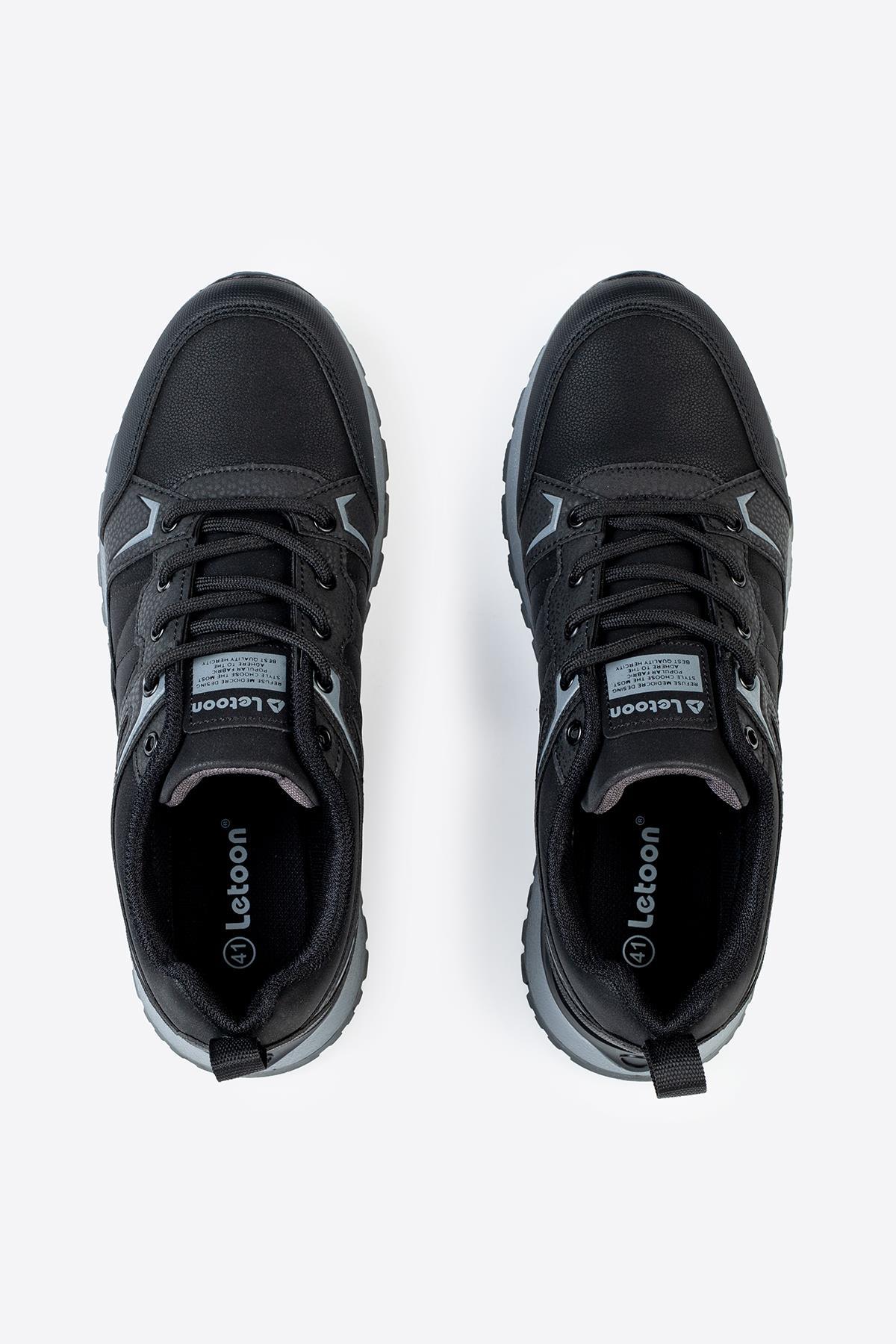 Letoon Cyrax Erkek Baskılı Siyah Spor AyakkabıLetoon Cyrax Erkek Baskılı Siyah Spor Ayakkabı