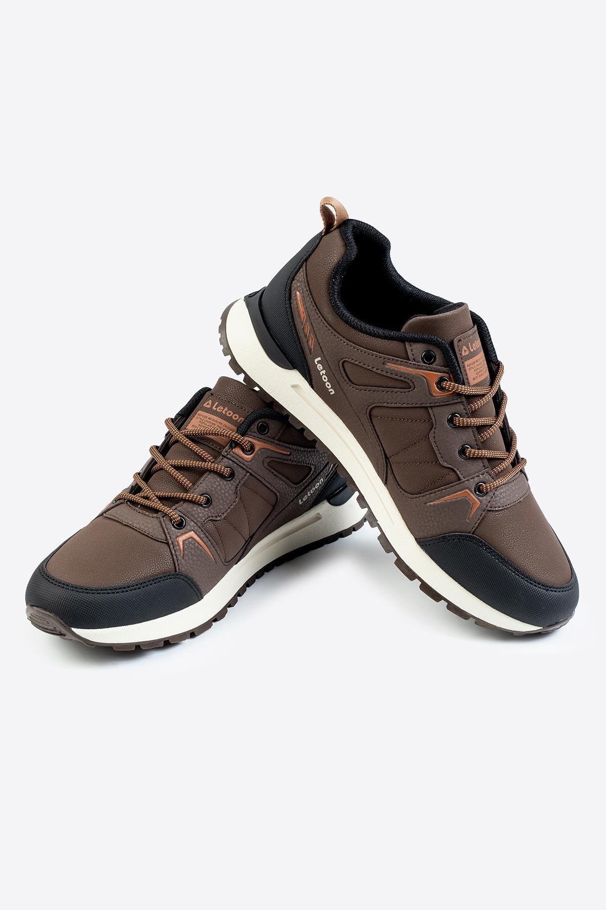 Letoon Cyrax Erkek Baskılı Kahverengi Spor AyakkabıLetoon Cyrax Erkek Baskılı Kahverengi Spor Ayakkabı