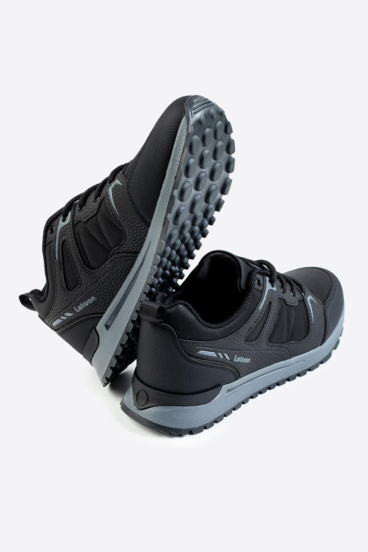 Letoon Cyrax Erkek Baskılı Siyah Spor AyakkabıLetoon Cyrax Erkek Baskılı Siyah Spor Ayakkabı
