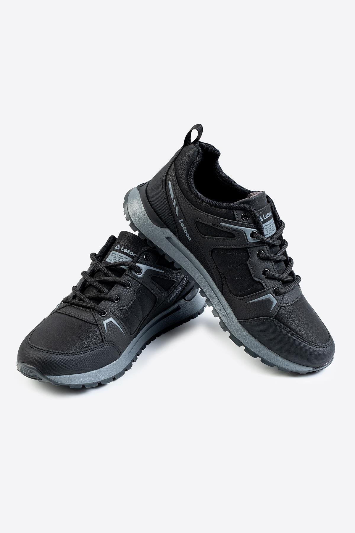 Letoon Cyrax Erkek Baskılı Siyah Spor AyakkabıLetoon Cyrax Erkek Baskılı Siyah Spor Ayakkabı