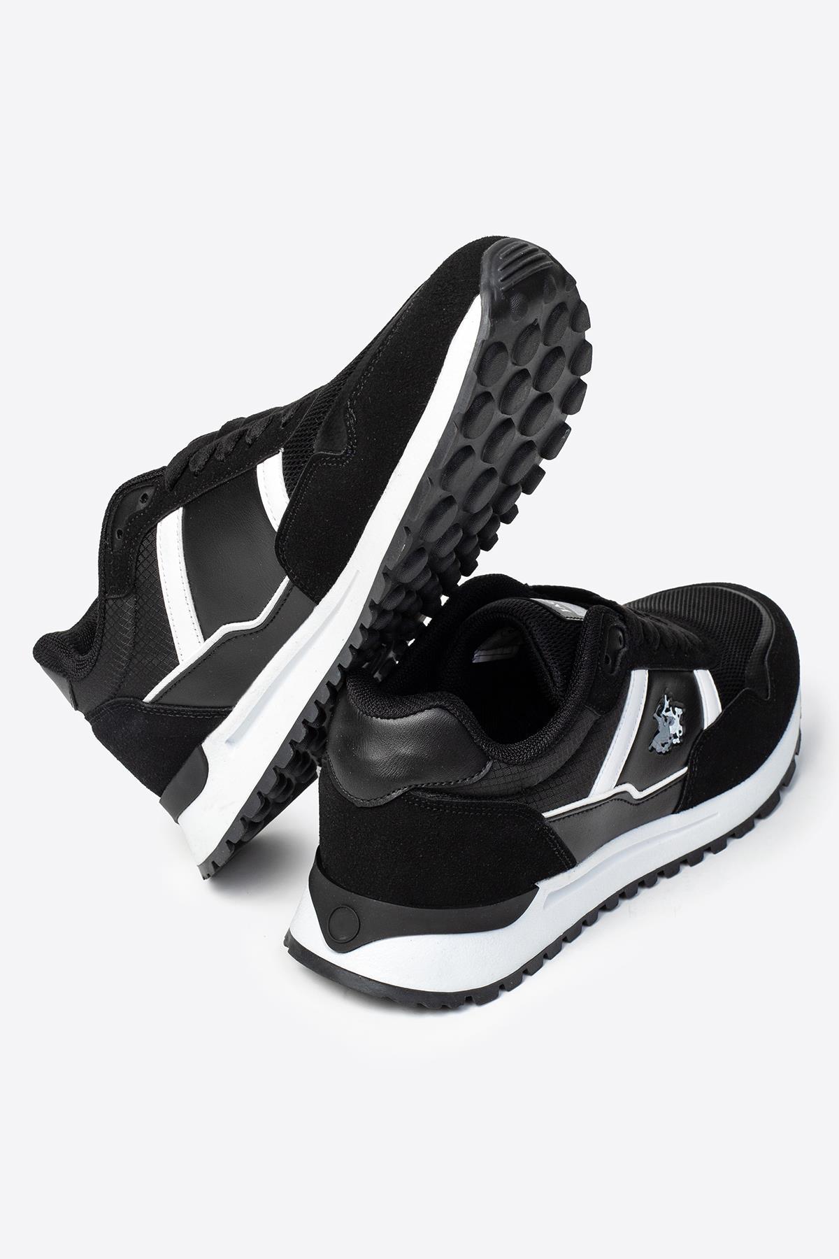 Erkek Siyah Beyaz Baskılı Günlük Spor Ayakkabı 