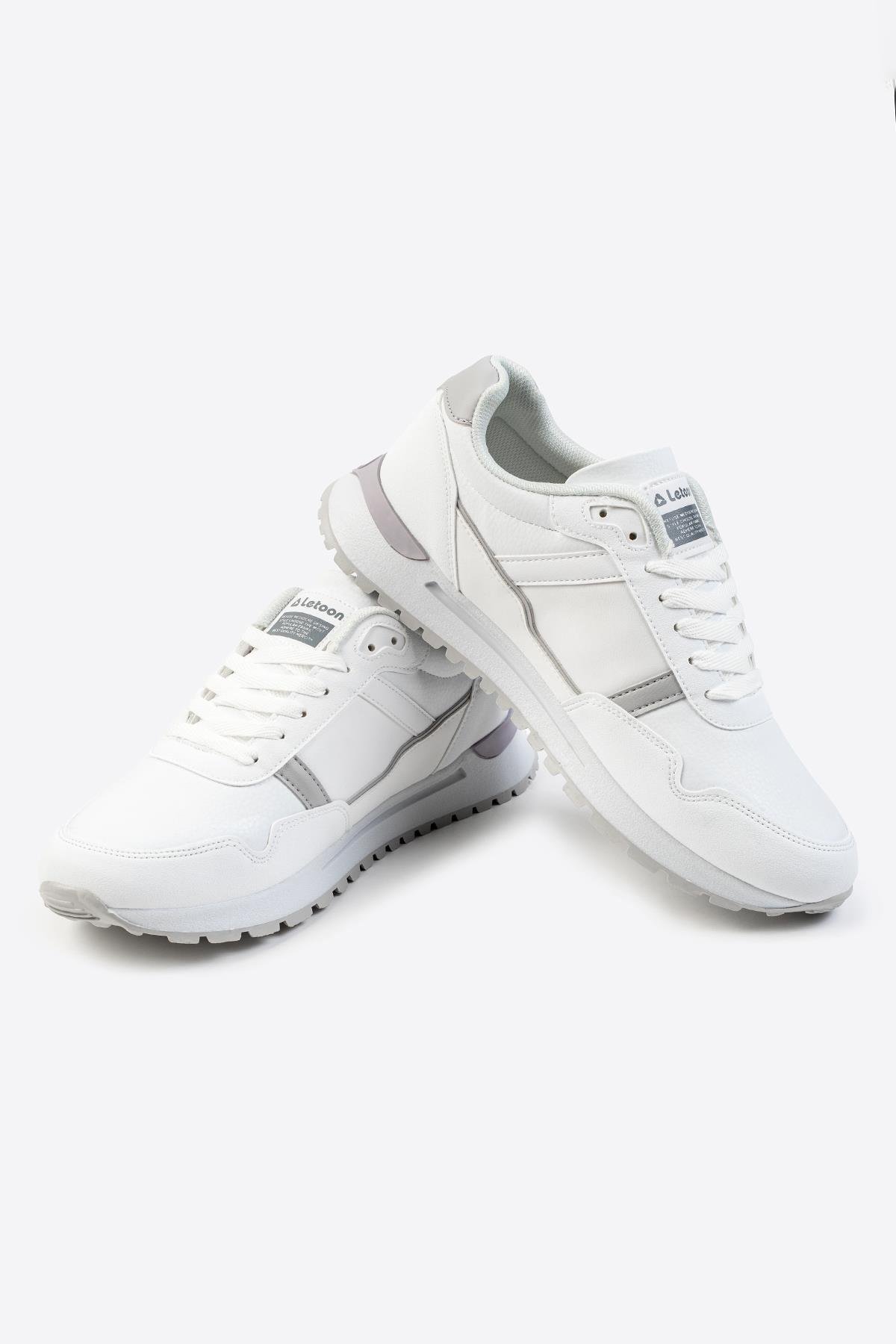 Letoon Logo Baskılı Erkek Premium Beyaz Sneaker 