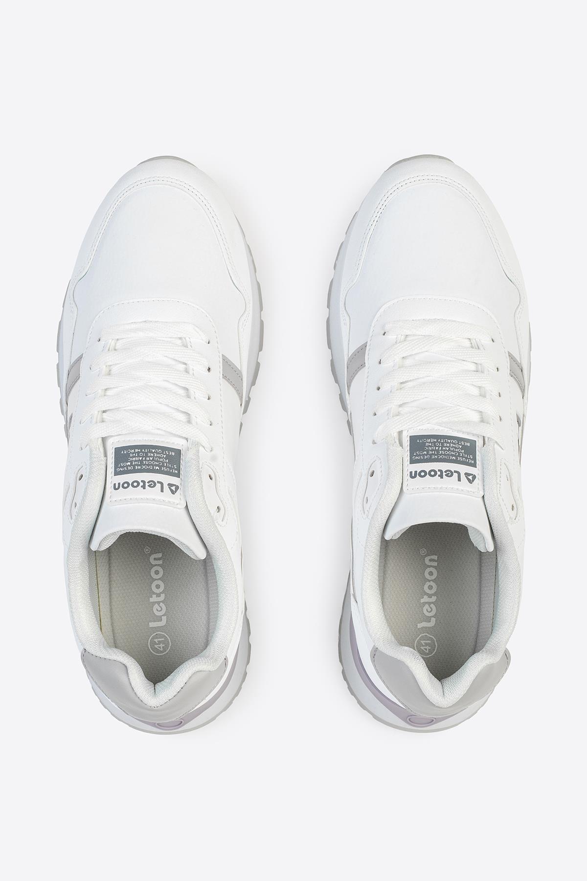 Letoon Logo Baskılı Erkek Premium Beyaz Sneaker 