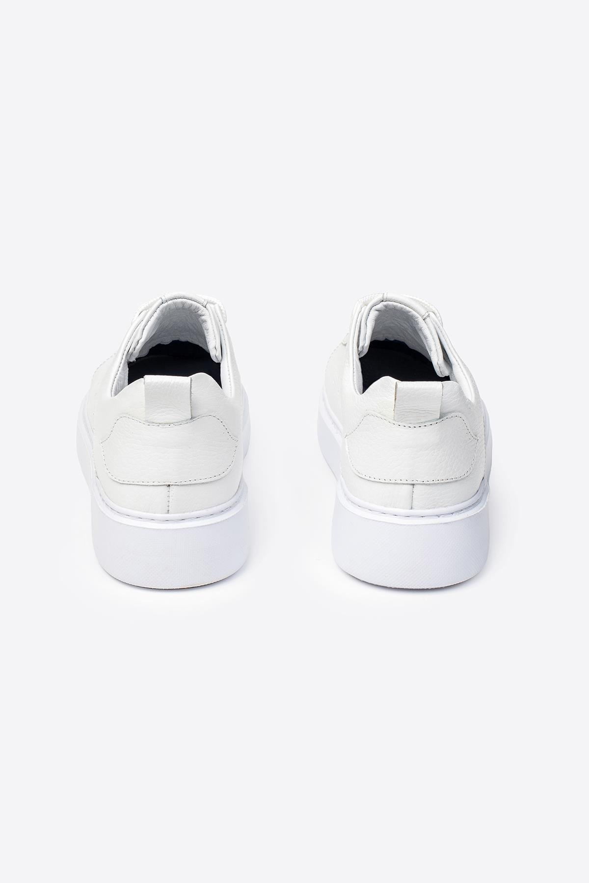 Letoon LTN-H01 Beyaz Hakiki Deri Erkek Spor Ayakkabı 