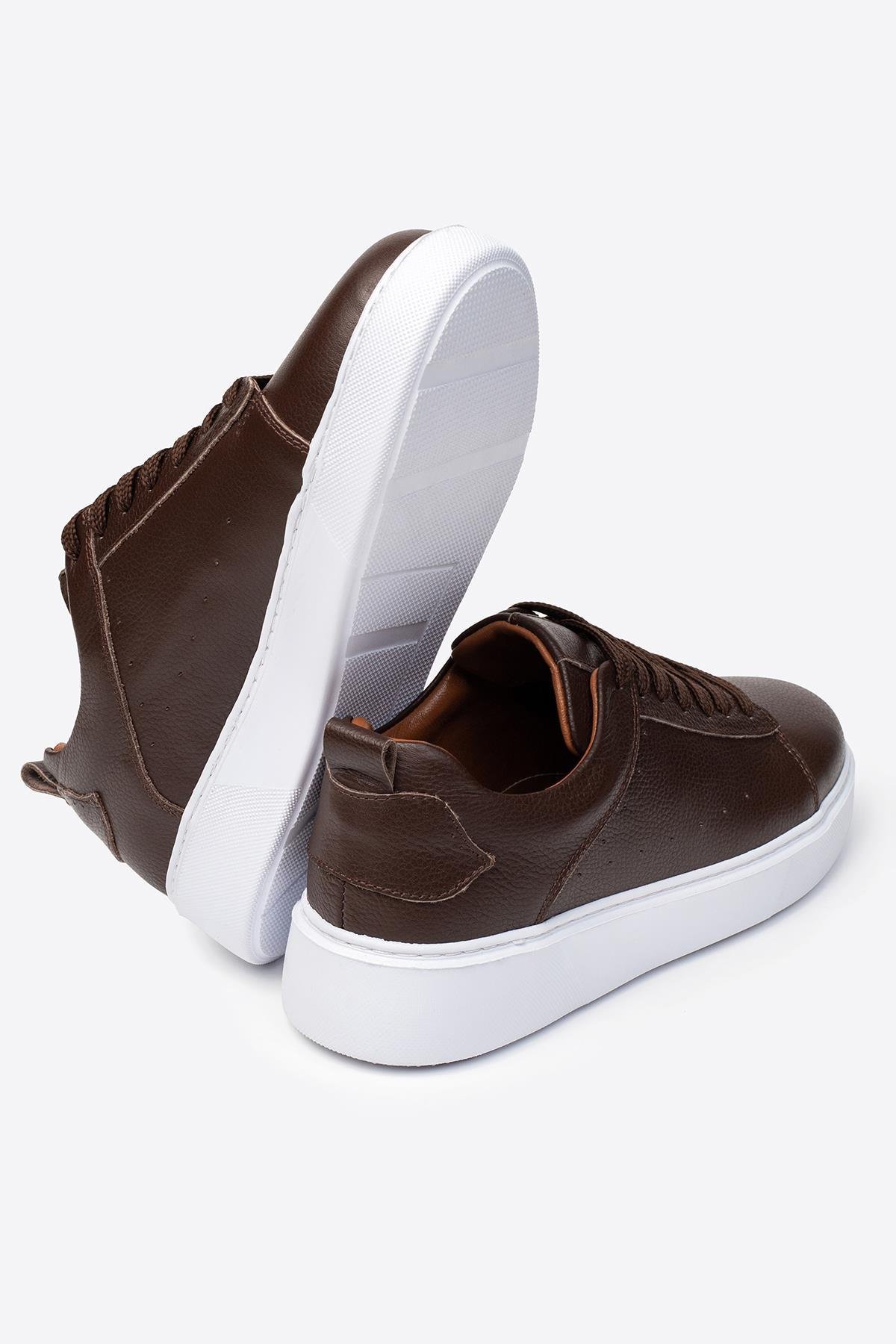 Letoon LTN-H01 Kahverengi Hakiki Deri Erkek Spor Ayakkabı 