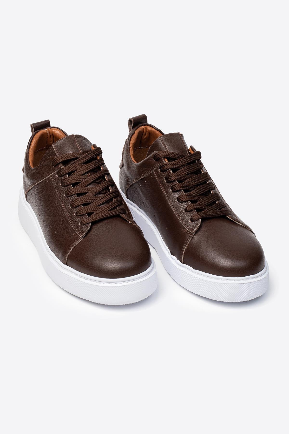 Letoon LTN-H01 Kahverengi Hakiki Deri Erkek Spor Ayakkabı 