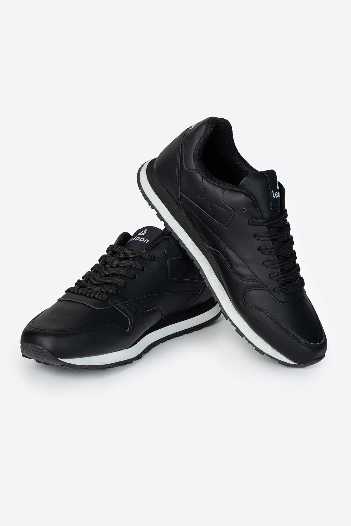 Letoon LTN-MARATON Unisex Siyah Beyaz Spor AyakkabıLetoon LTN-MARATON Unisex Siyah Beyaz Spor Ayakkabı