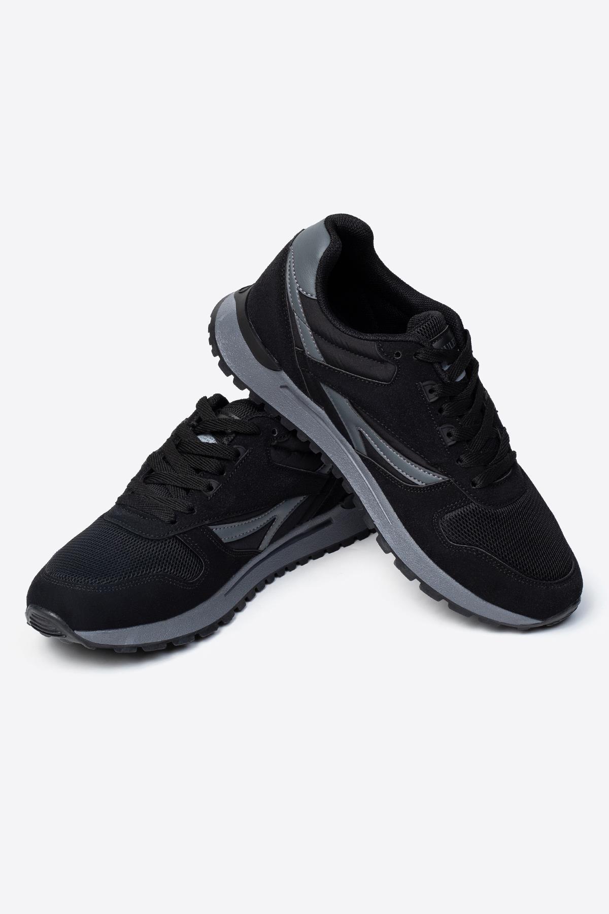 Erkek Siyah Baskılı Günlük Spor Ayakkabı 