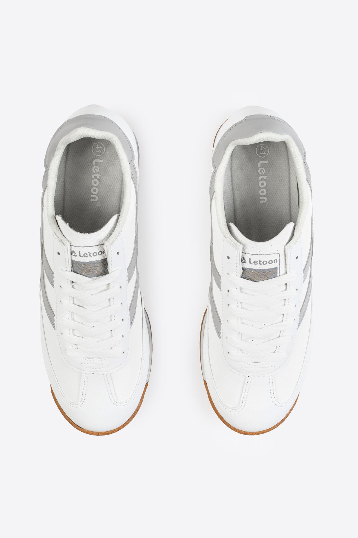 Letoon Retro Şerit Detaylı Beyaz Sneaker 
