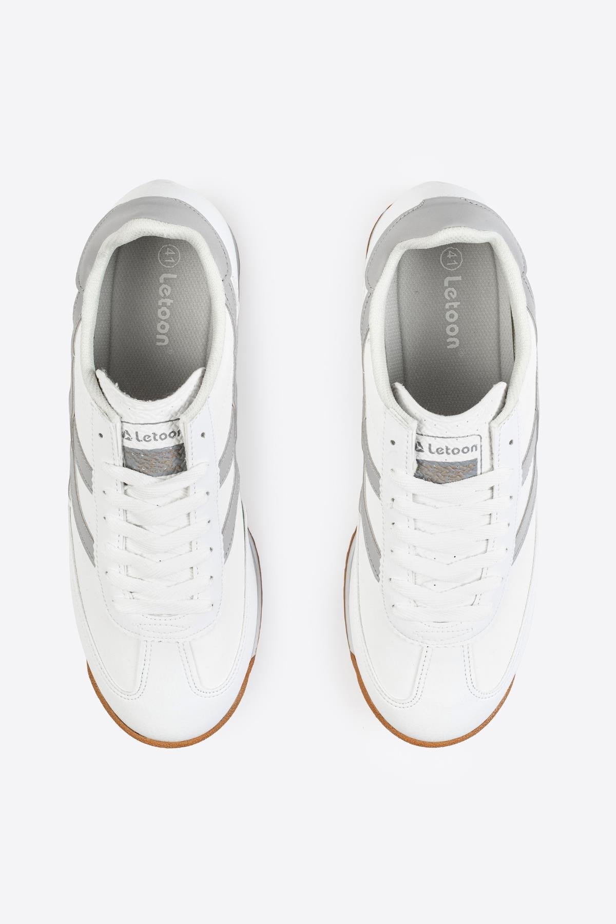 Letoon Retro Şerit Detaylı Beyaz Sneaker Letoon Retro Şerit Detaylı Beyaz Sneaker 