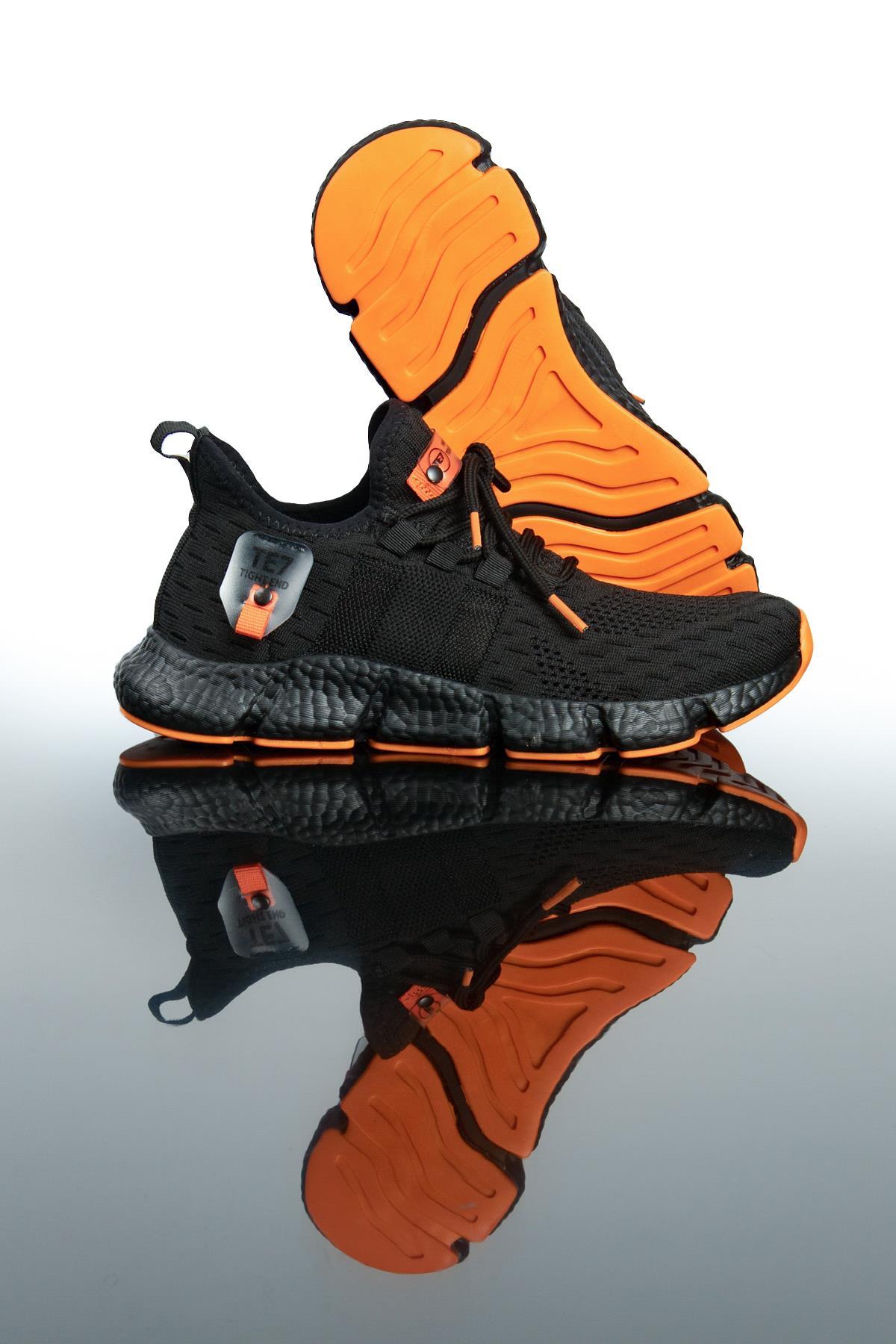 Letoon Te7 Unisex Siyah Turuncu Spor AyakkabıLetoon Te7 Unisex Siyah Turuncu Spor Ayakkabı