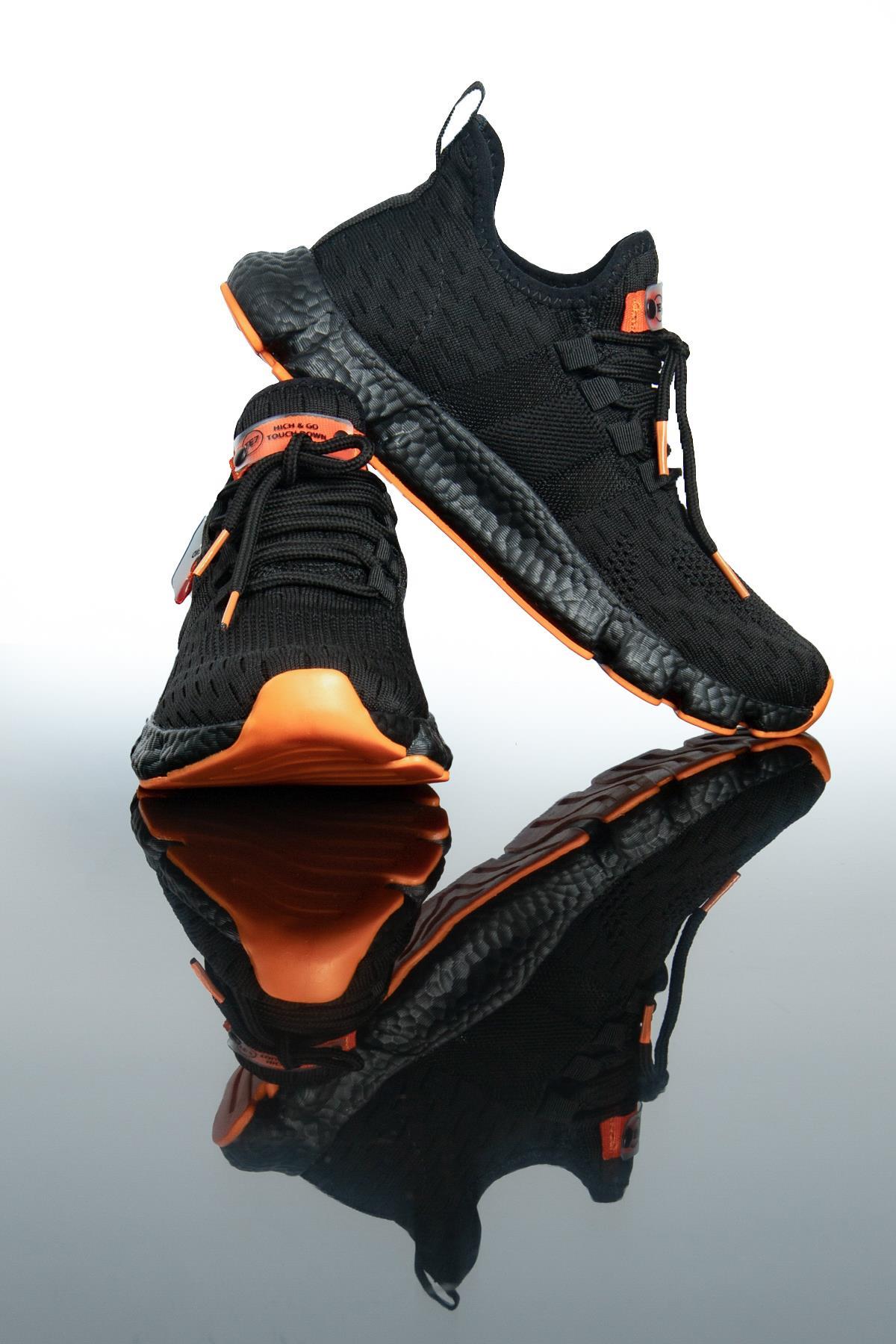 Letoon Te7 Unisex Siyah Turuncu Spor AyakkabıLetoon Te7 Unisex Siyah Turuncu Spor Ayakkabı
