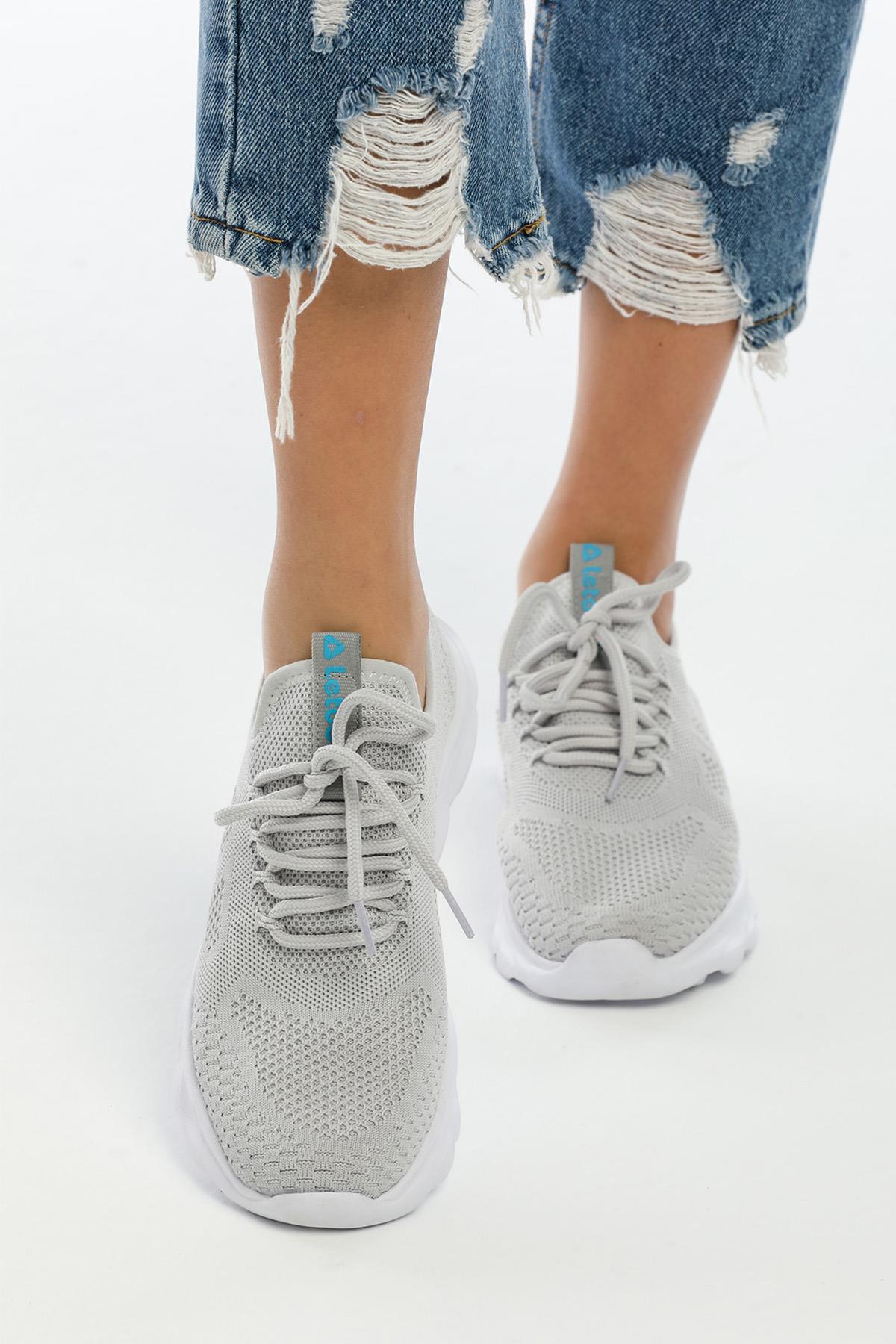 Letoon Teek-02 Unisex Gri Turkuaz Spor AyakkabıLetoon Teek-02 Unisex Gri Turkuaz Spor Ayakkabı