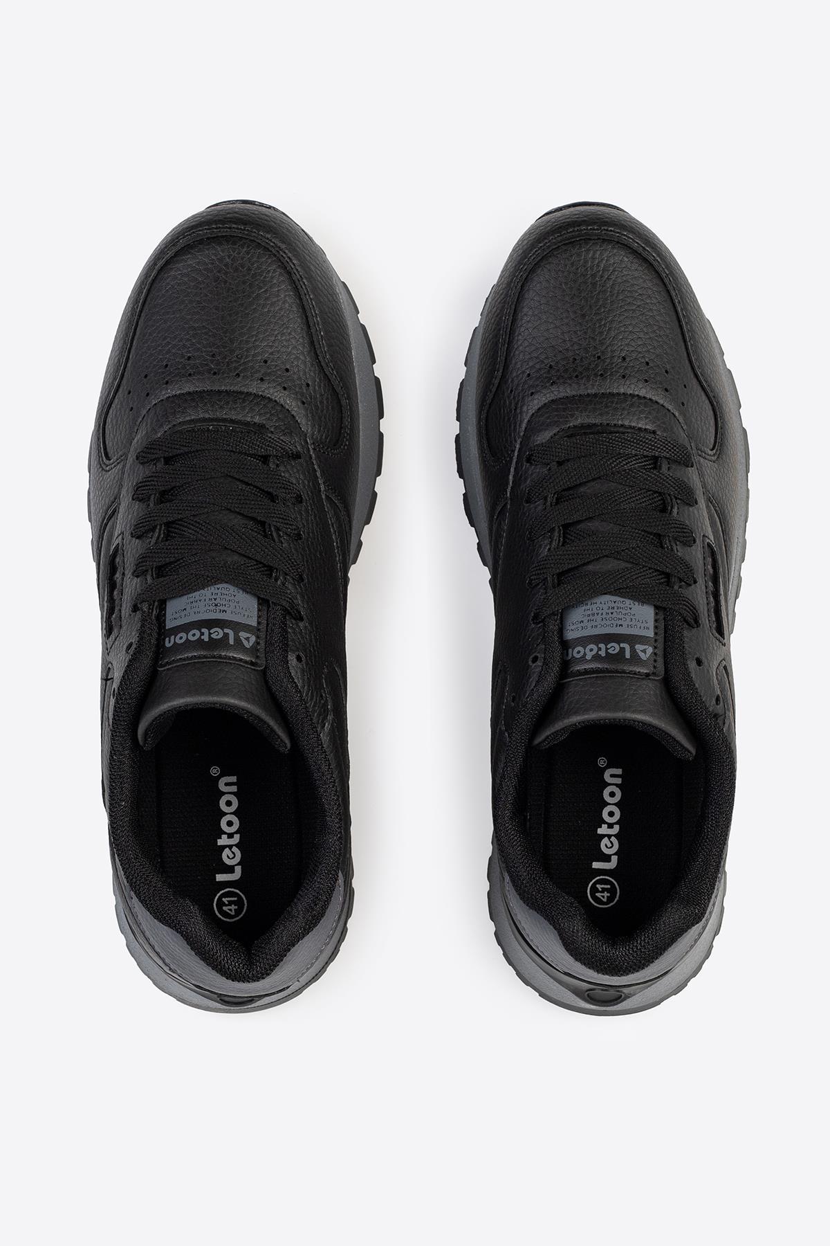 Letoon Tornado Erkek Premium Siyah Sneaker 