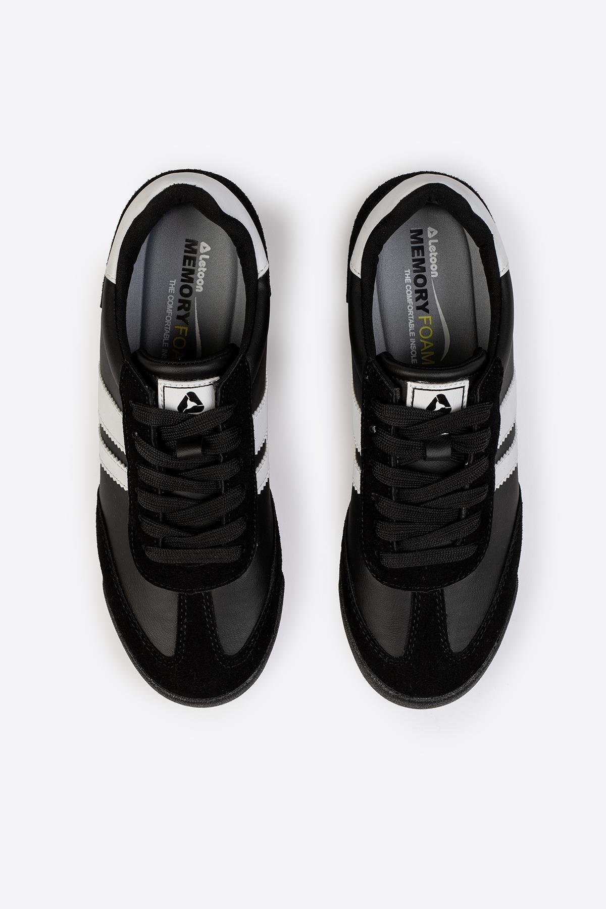 Unısex Siyah Beyaz Şeritli Gunluk  Ayakkabı Unısex Siyah Beyaz Şeritli Gunluk  Ayakkabı 