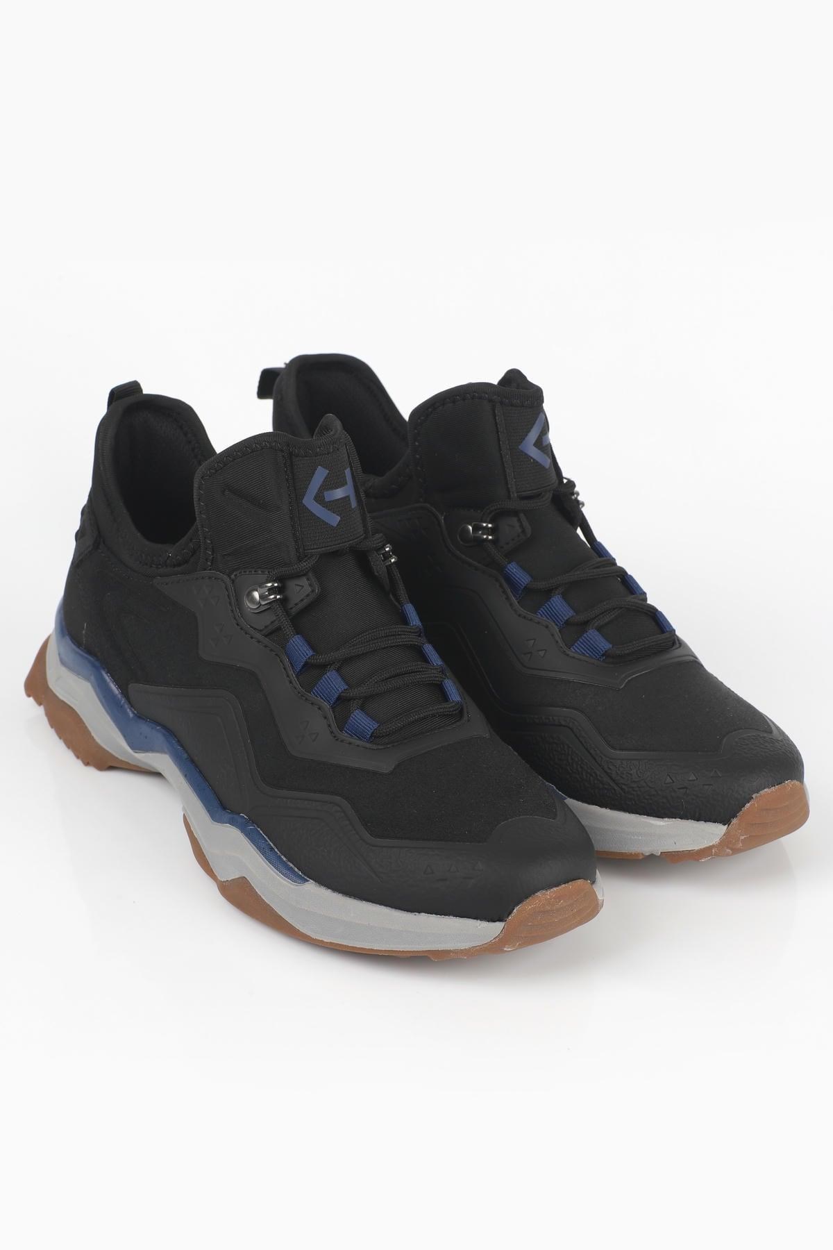 Letoon  BOOT-01 Erkek Outdoor Kalın Tabanlı Bağcıklı Günlük Spor Bot SİYAH
