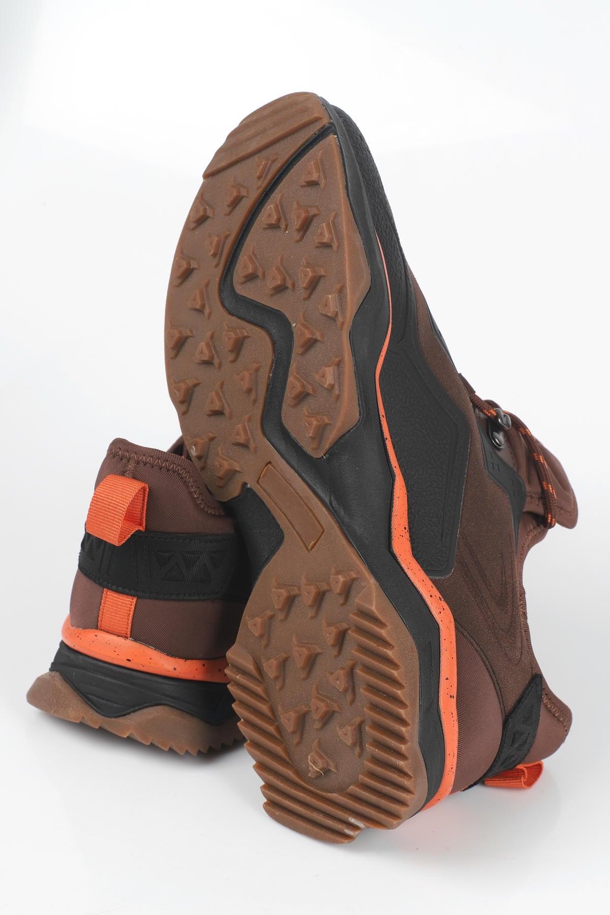 Letoon  BOOT-01 Erkek Outdoor Kalın Tabanlı Bağcıklı Günlük Spor Bot KAHVERENGİ