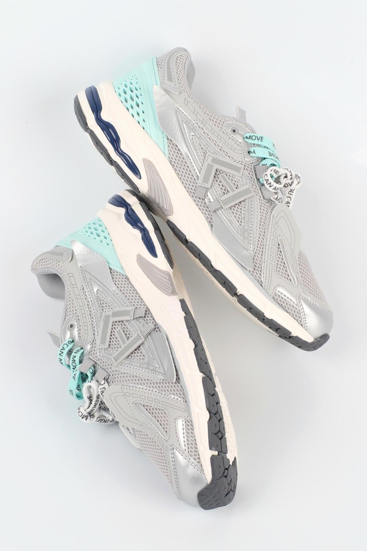 Letoon  MOVE-105 Kalın Tabanlı File Detaylı Bağcıklı Günlük Sneaker Spor Ayakkabı GRİ