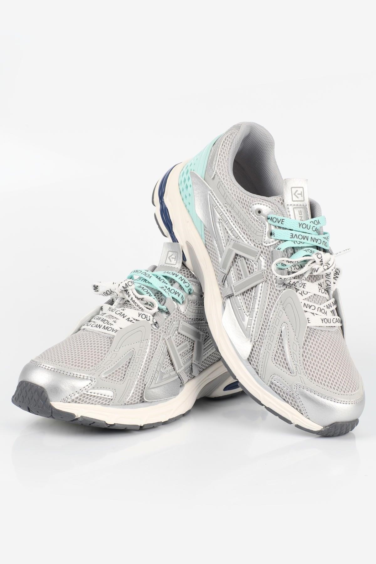 Letoon  MOVE-105 Kalın Tabanlı File Detaylı Bağcıklı Günlük Sneaker Spor Ayakkabı GRİ