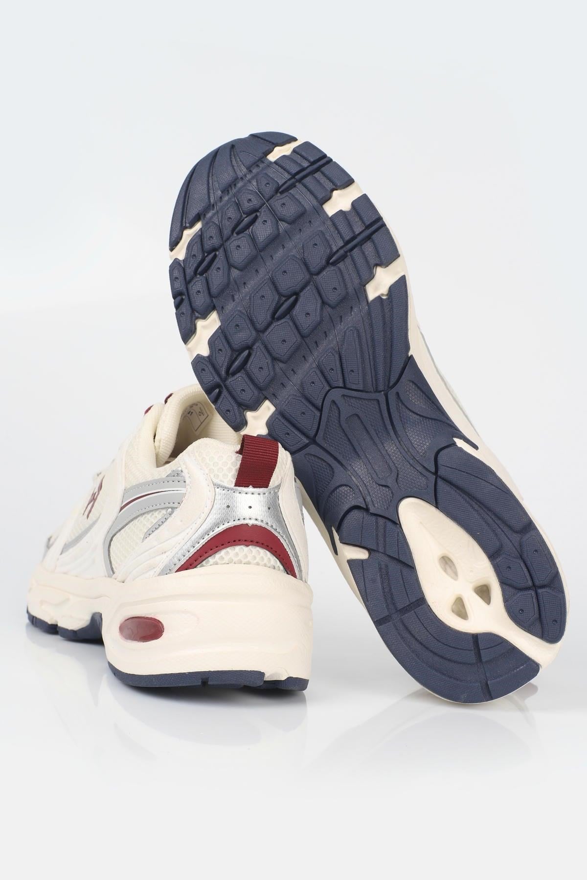 Letoon  MOVE-25 Retro Tasarım Kalın Tabanlı File Detaylı Günlük Sneaker Spor Ayakkabı BEJ
