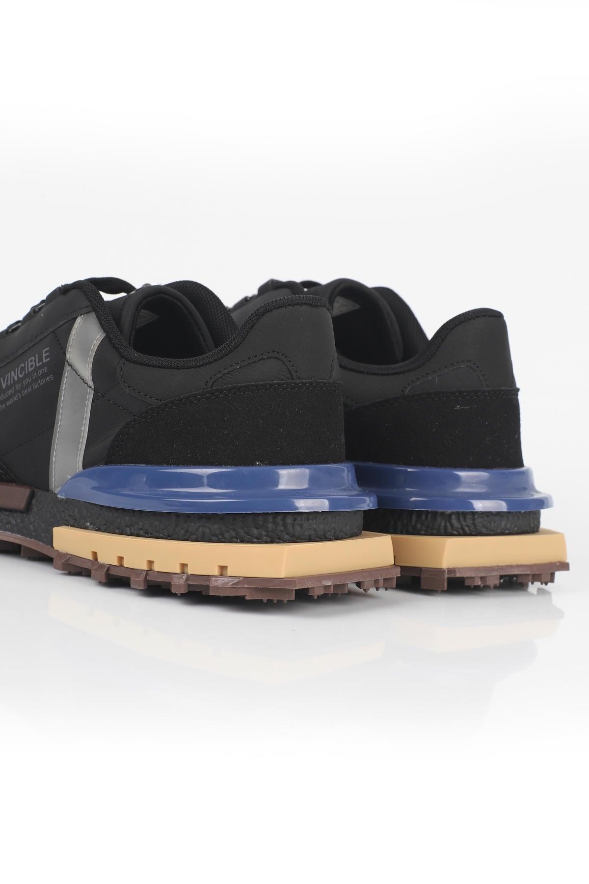 Letoon  MOVE-30 Unisex Retro Kalın Tabanlı Bağcıklı Günlük Sneaker Spor Ayakkabı SİYAH