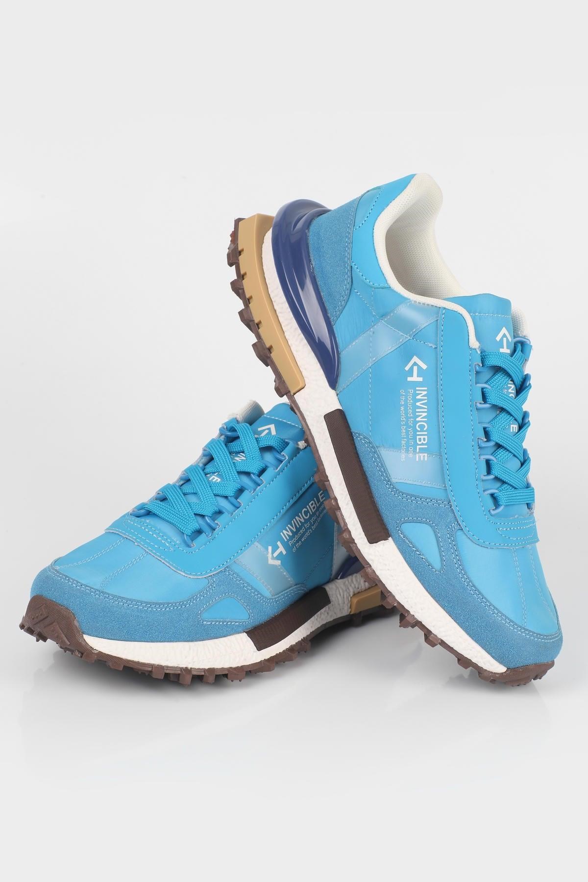 Letoon  MOVE-30 Unisex Retro Kalın Tabanlı Bağcıklı Günlük Sneaker Spor Ayakkabı MAVİ