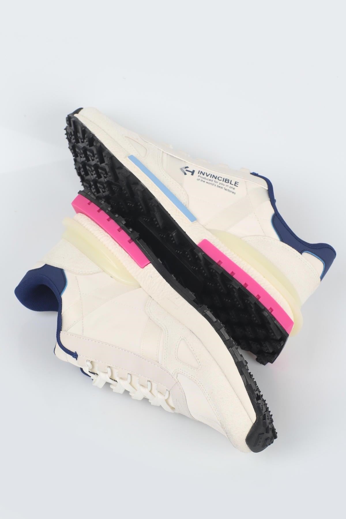 Letoon  MOVE-30 Unisex Retro Kalın Tabanlı Bağcıklı Günlük Sneaker Spor Ayakkabı BEYAZ