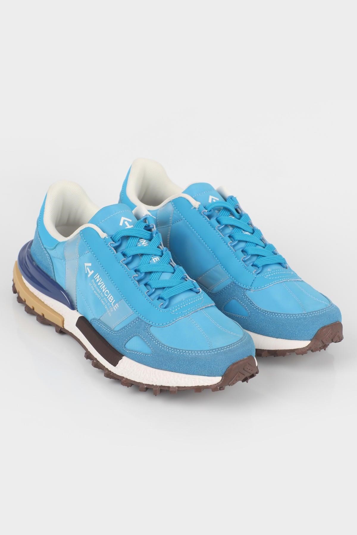 Letoon  MOVE-30 Unisex Retro Kalın Tabanlı Bağcıklı Günlük Sneaker Spor Ayakkabı MAVİ