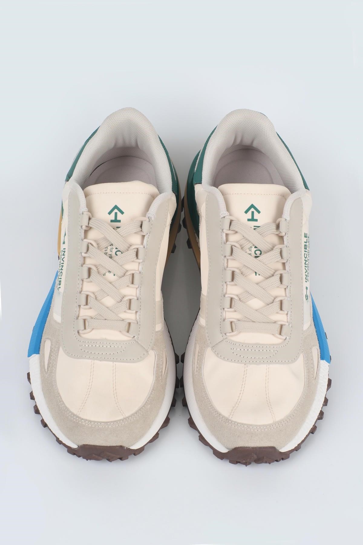 Letoon  MOVE-30 Unisex Retro Kalın Tabanlı Bağcıklı Günlük Sneaker Spor Ayakkabı BEJ