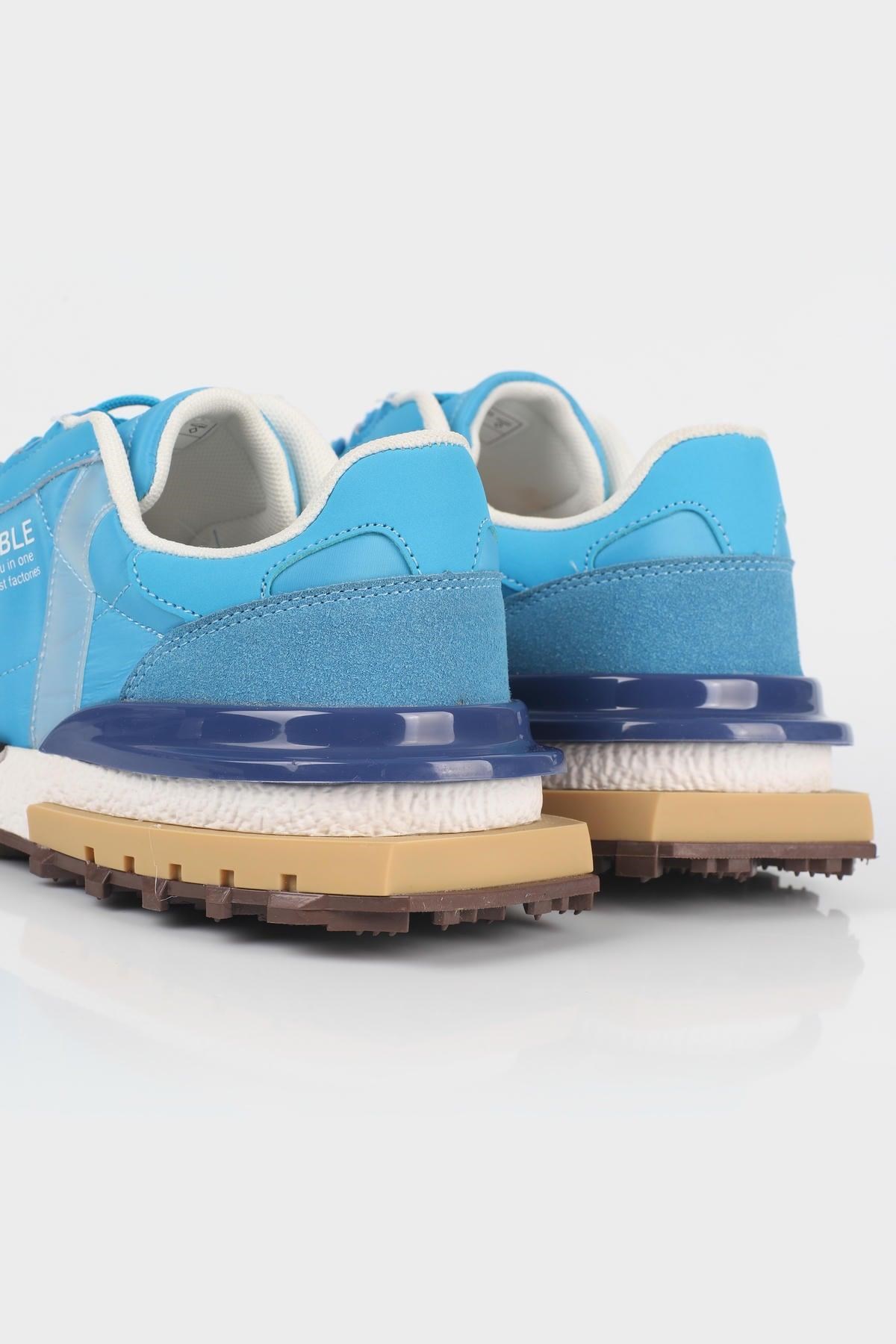 Letoon  MOVE-30 Unisex Retro Kalın Tabanlı Bağcıklı Günlük Sneaker Spor Ayakkabı MAVİ