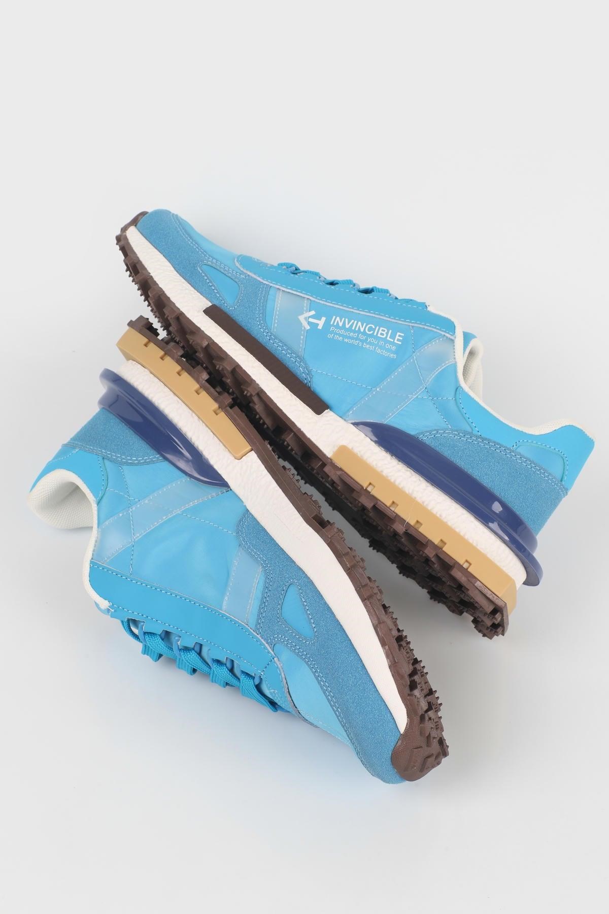 Letoon  MOVE-30 Unisex Retro Kalın Tabanlı Bağcıklı Günlük Sneaker Spor Ayakkabı MAVİ
