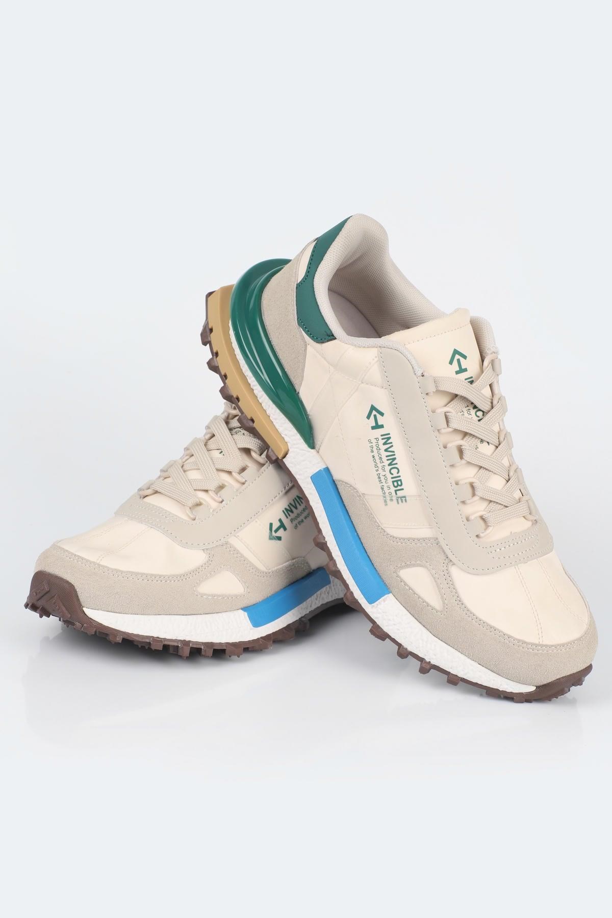 Letoon  MOVE-30 Unisex Retro Kalın Tabanlı Bağcıklı Günlük Sneaker Spor Ayakkabı BEJ