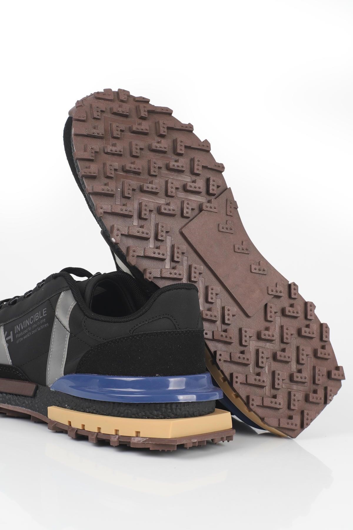 Letoon  MOVE-30 Unisex Retro Kalın Tabanlı Bağcıklı Günlük Sneaker Spor Ayakkabı SİYAH
