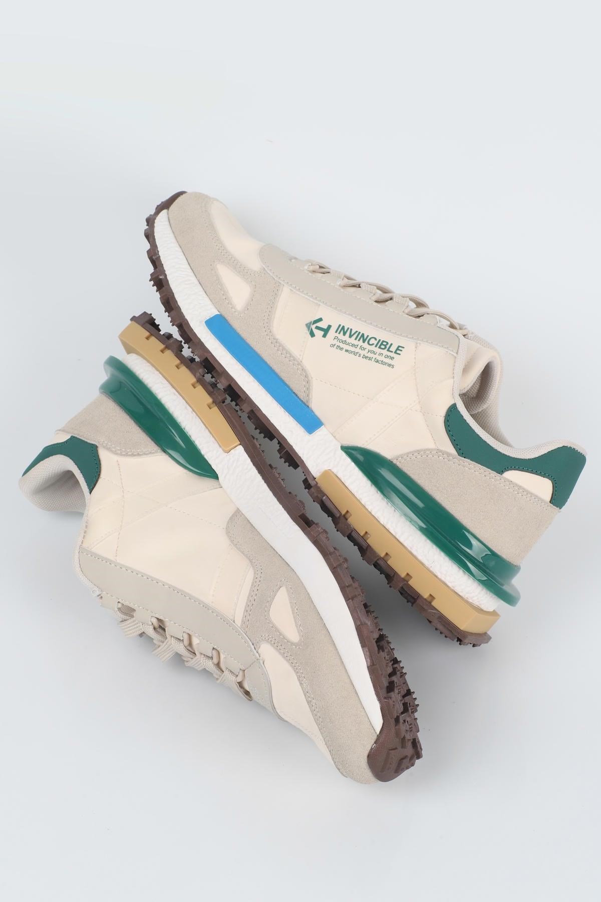 Letoon  MOVE-30 Unisex Retro Kalın Tabanlı Bağcıklı Günlük Sneaker Spor Ayakkabı BEJ