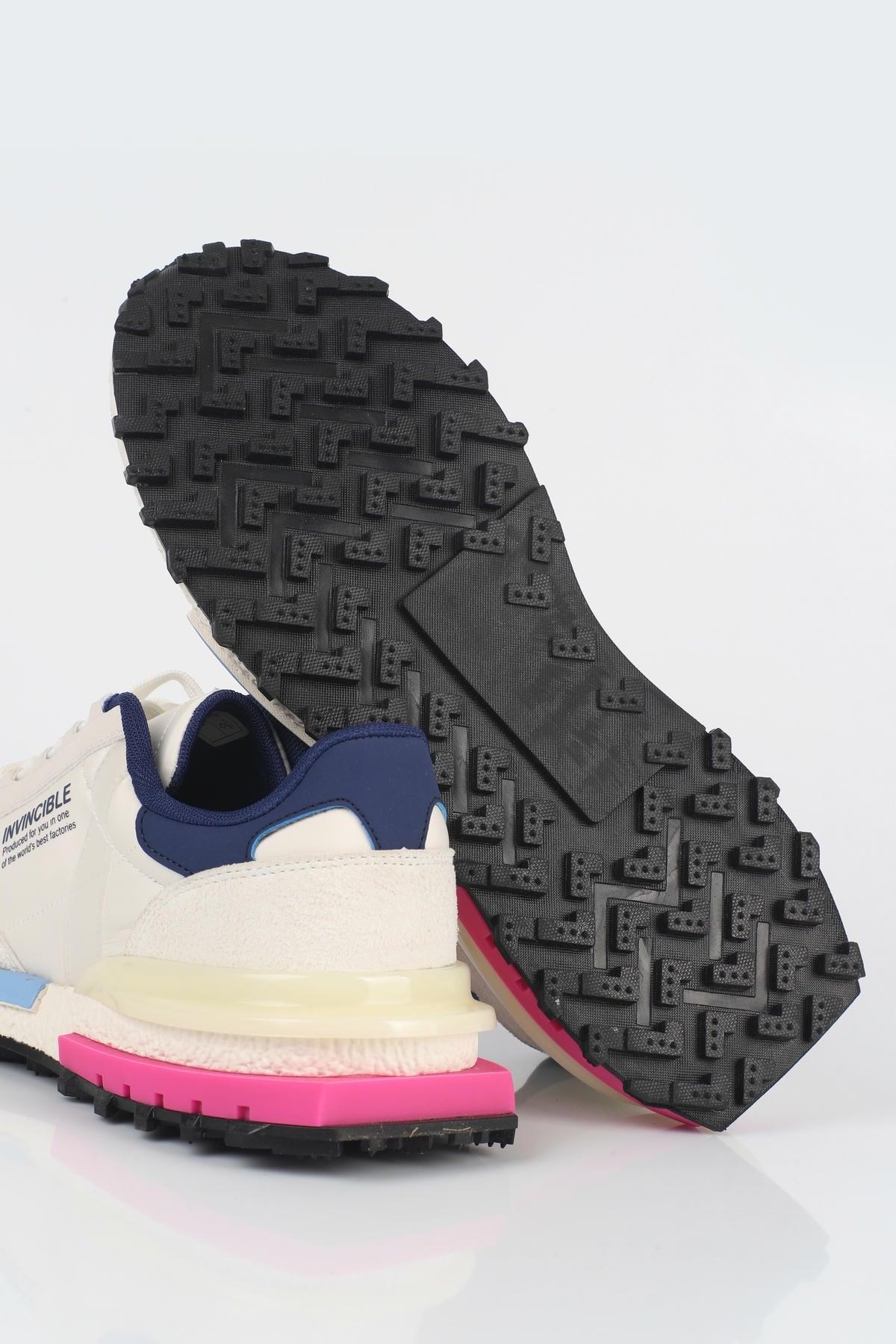 Letoon  MOVE-30 Unisex Retro Kalın Tabanlı Bağcıklı Günlük Sneaker Spor Ayakkabı BEYAZ