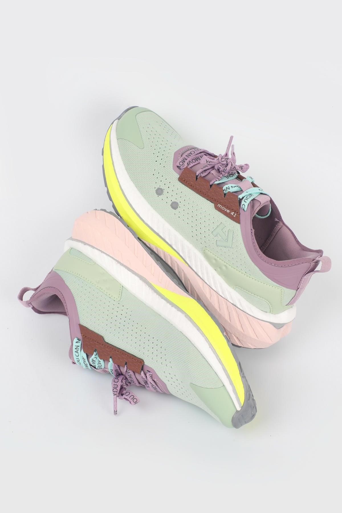 Letoon  MOVE-41 Unisex Yüksek Tabanlı Sneaker MİNT YEŞİLİ