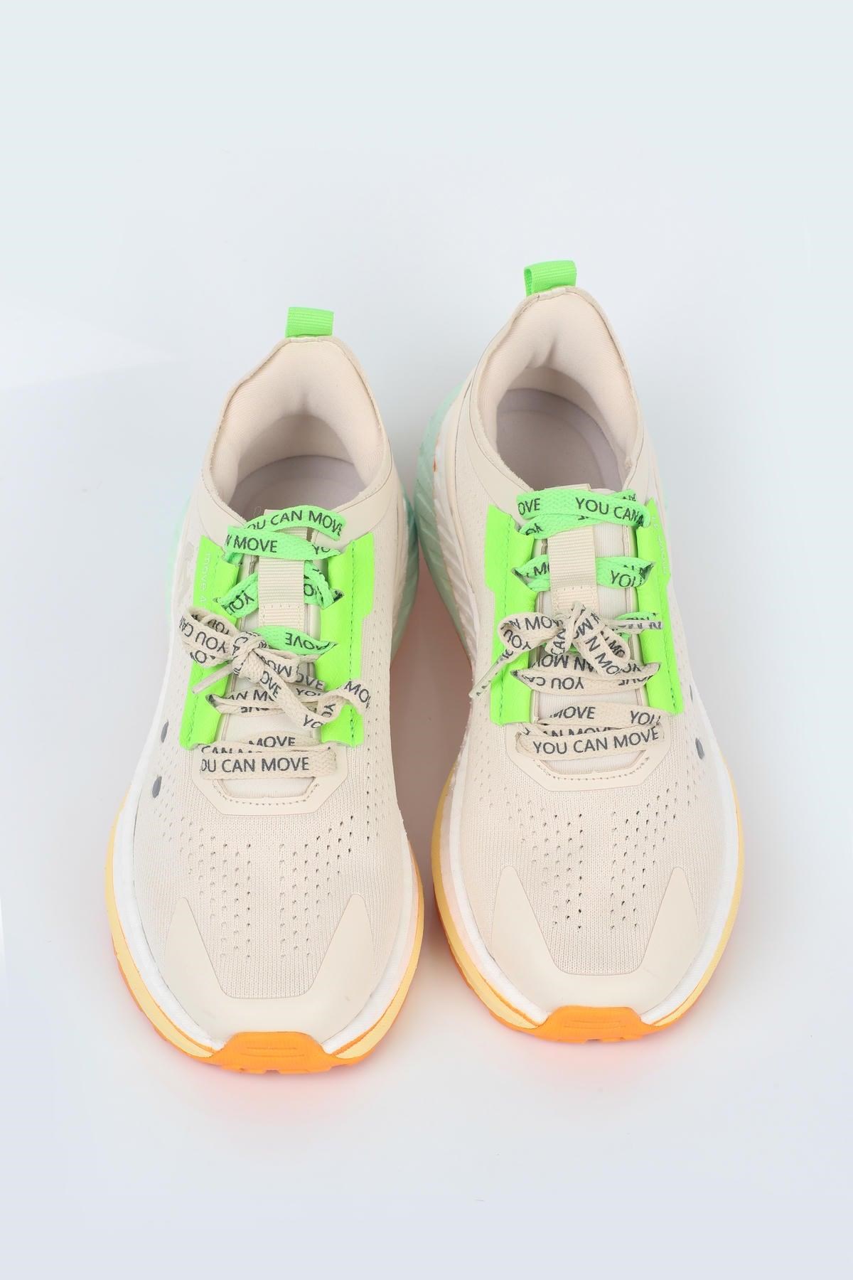 Letoon  MOVE-41 Unisex Yüksek Tabanlı Sneaker BEJ