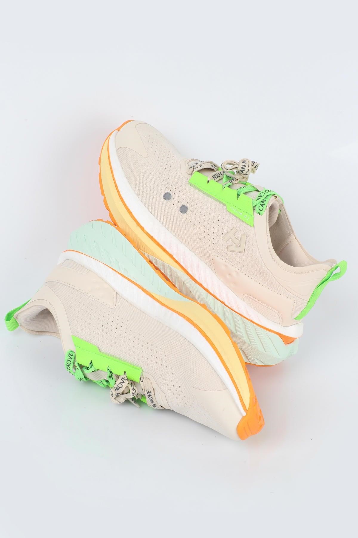 Letoon  MOVE-41 Unisex Yüksek Tabanlı Sneaker BEJ