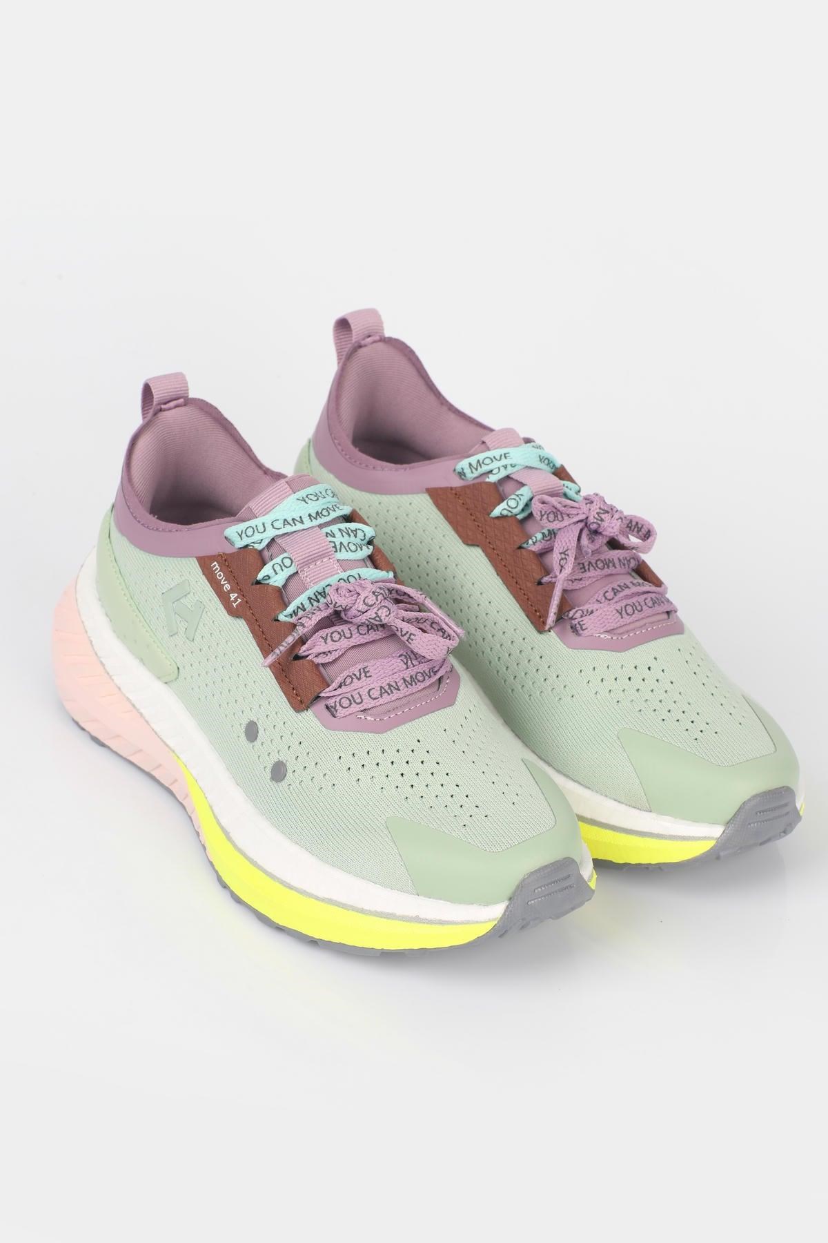 Letoon  MOVE-41 Unisex Yüksek Tabanlı Sneaker MİNT YEŞİLİ