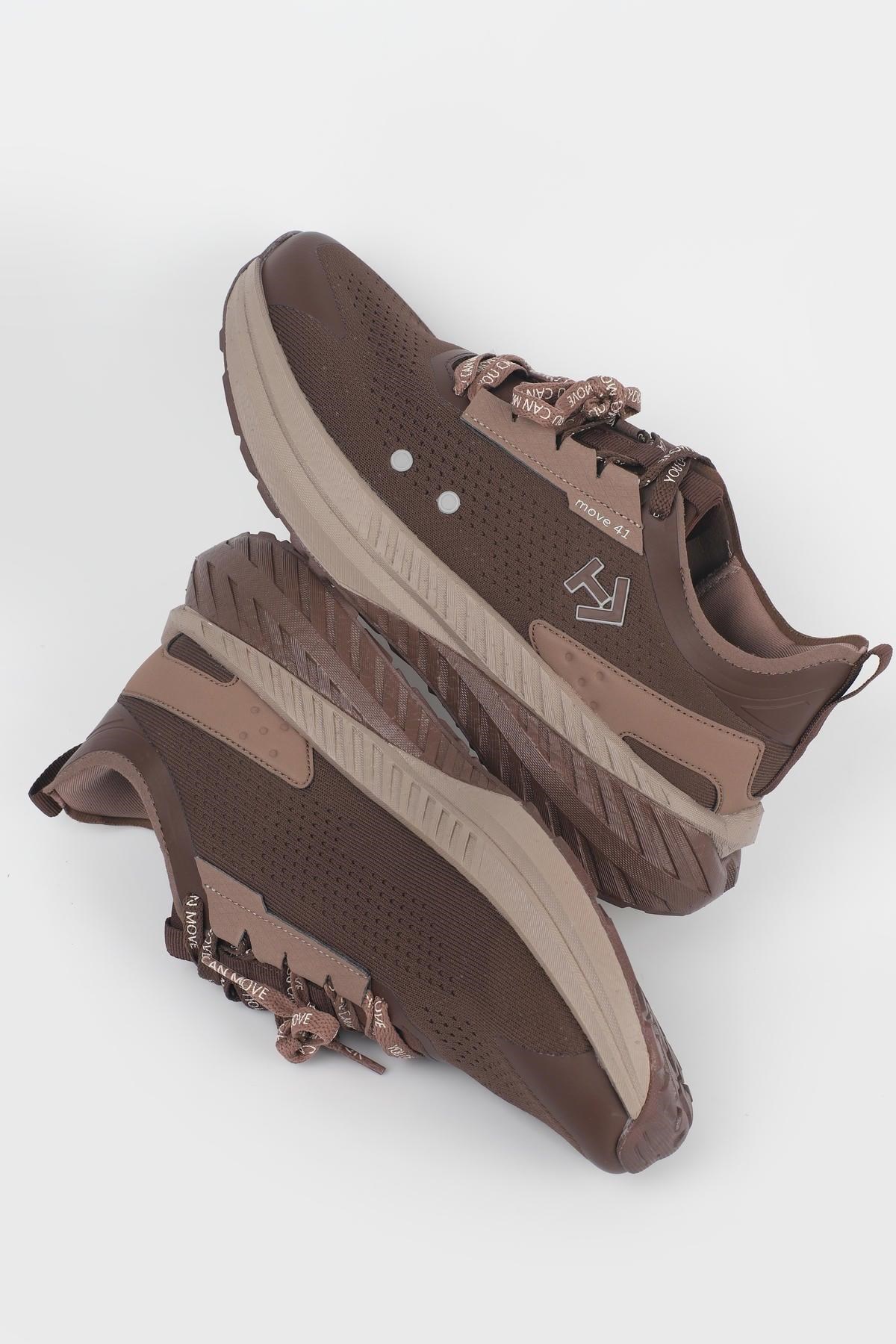 Letoon  MOVE-41 Unisex Yüksek Tabanlı Sneaker KAHVERENGİ