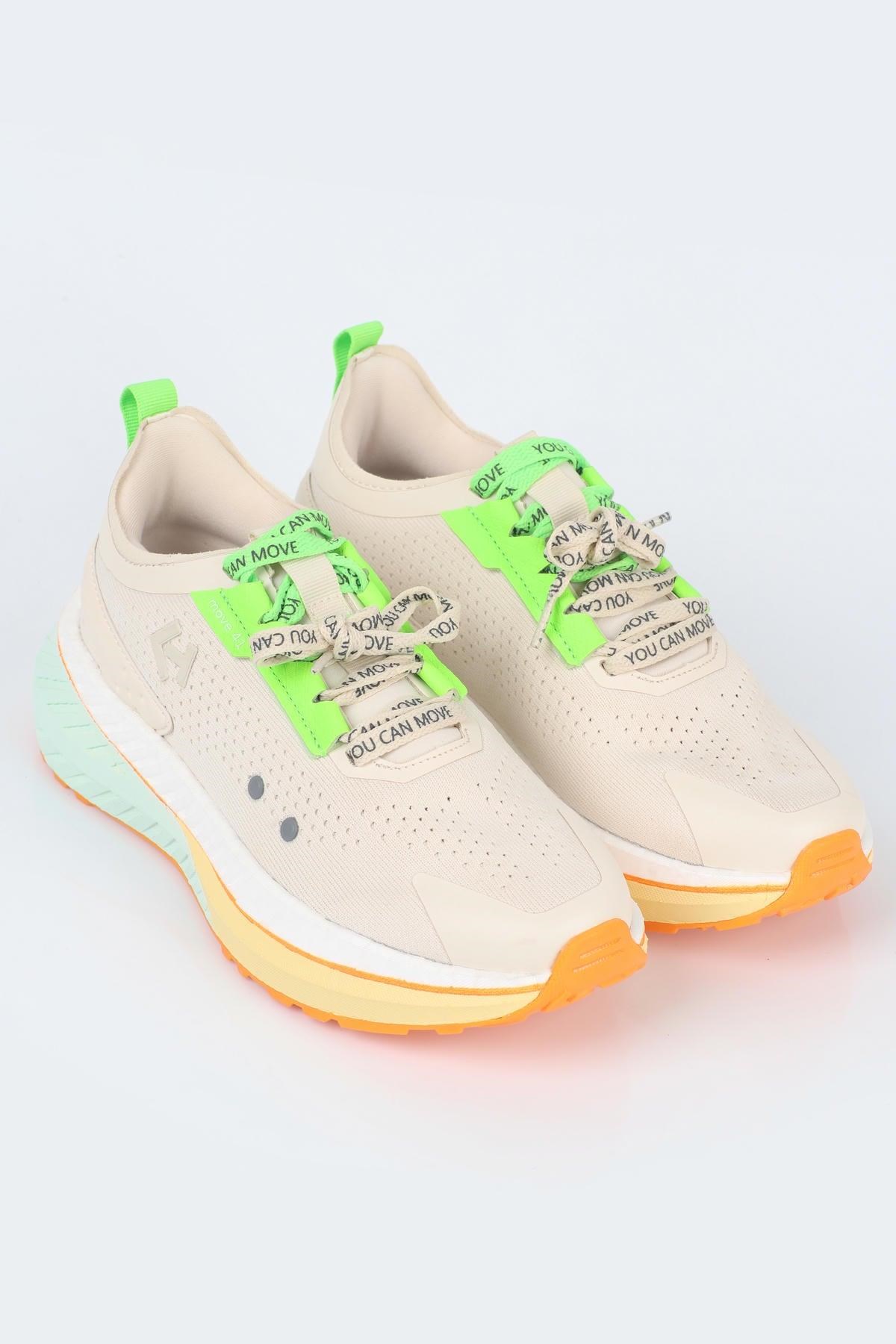 Letoon  MOVE-41 Unisex Yüksek Tabanlı Sneaker BEJ