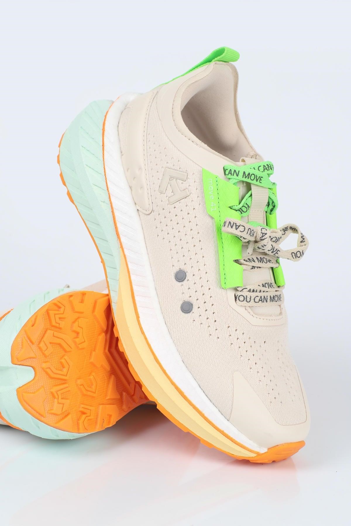 Letoon  MOVE-41 Unisex Yüksek Tabanlı Sneaker BEJ