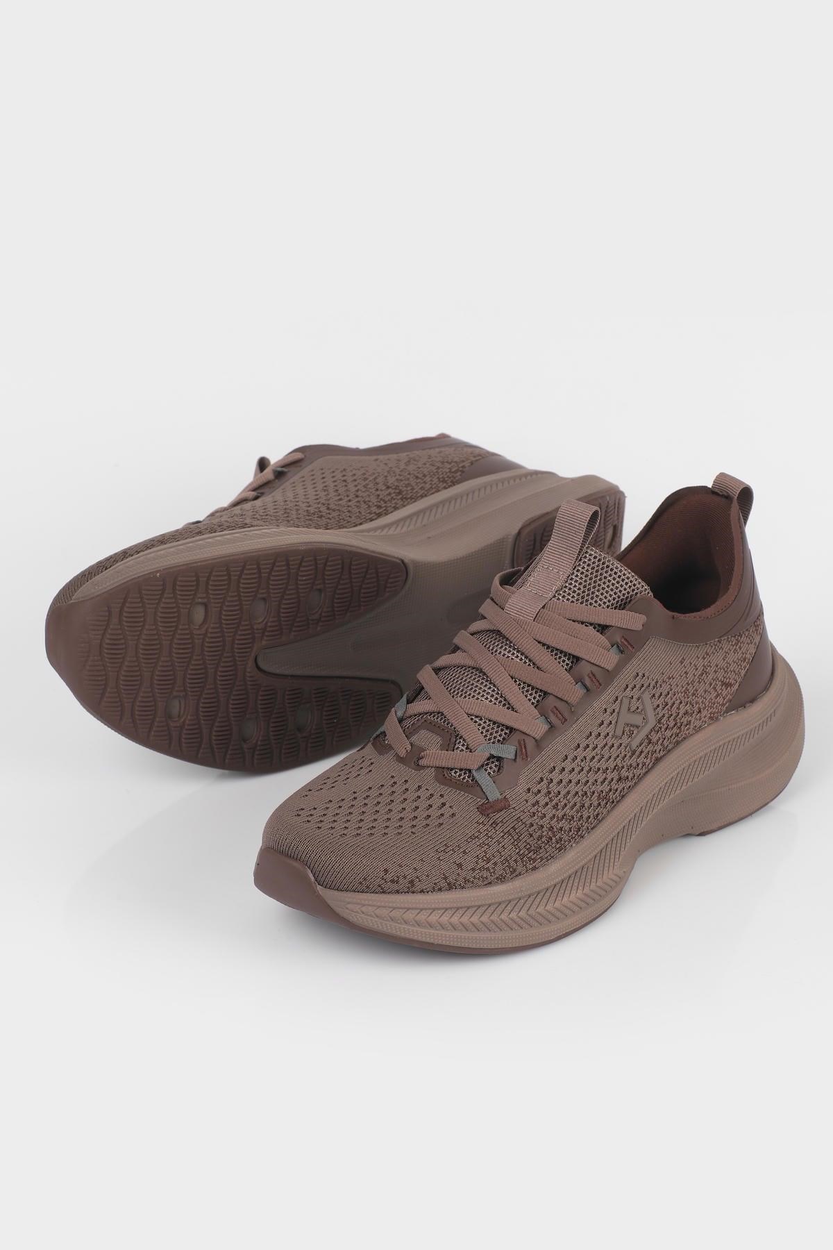 Letoon MOVE-50 Unisex Yüksek Tabanlı Örgü Dokulu Günlük Sneaker Spor Ayakkab KAHVERENGİ