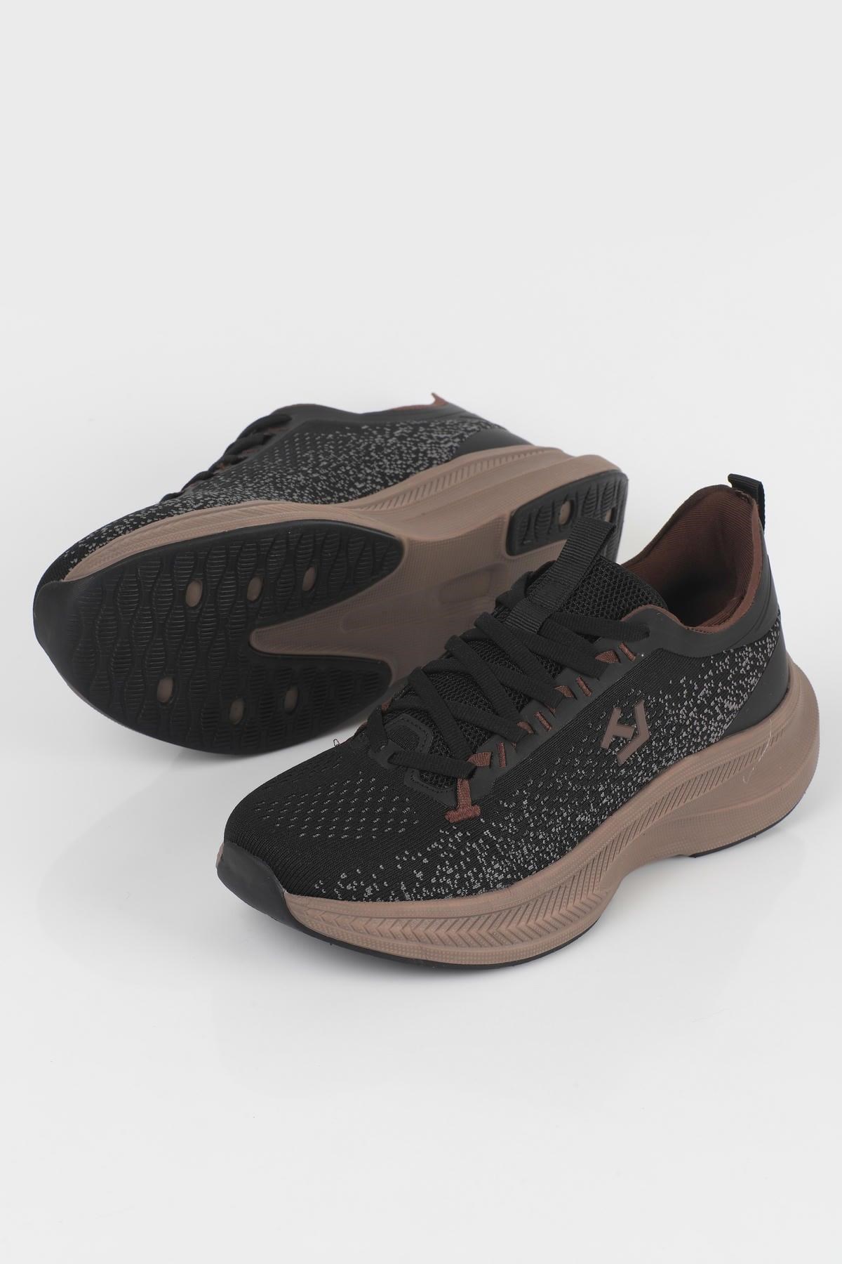 Letoon MOVE-50 Unisex Yüksek Tabanlı Örgü Dokulu Günlük Sneaker Spor Ayakkab SİYAH