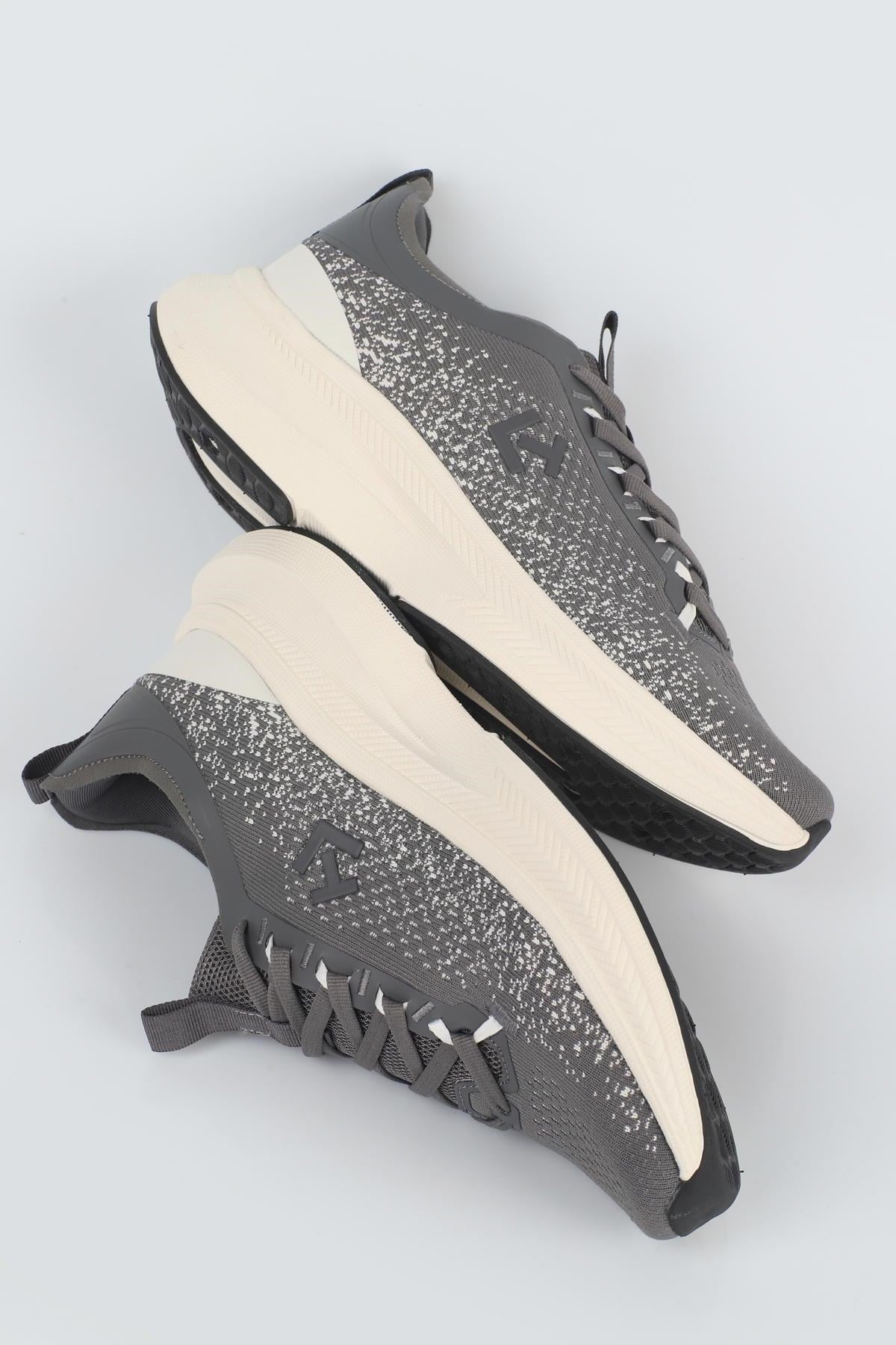Letoon MOVE-50 Unisex Yüksek Tabanlı Örgü Dokulu Günlük Sneaker Spor Ayakkab FÜME