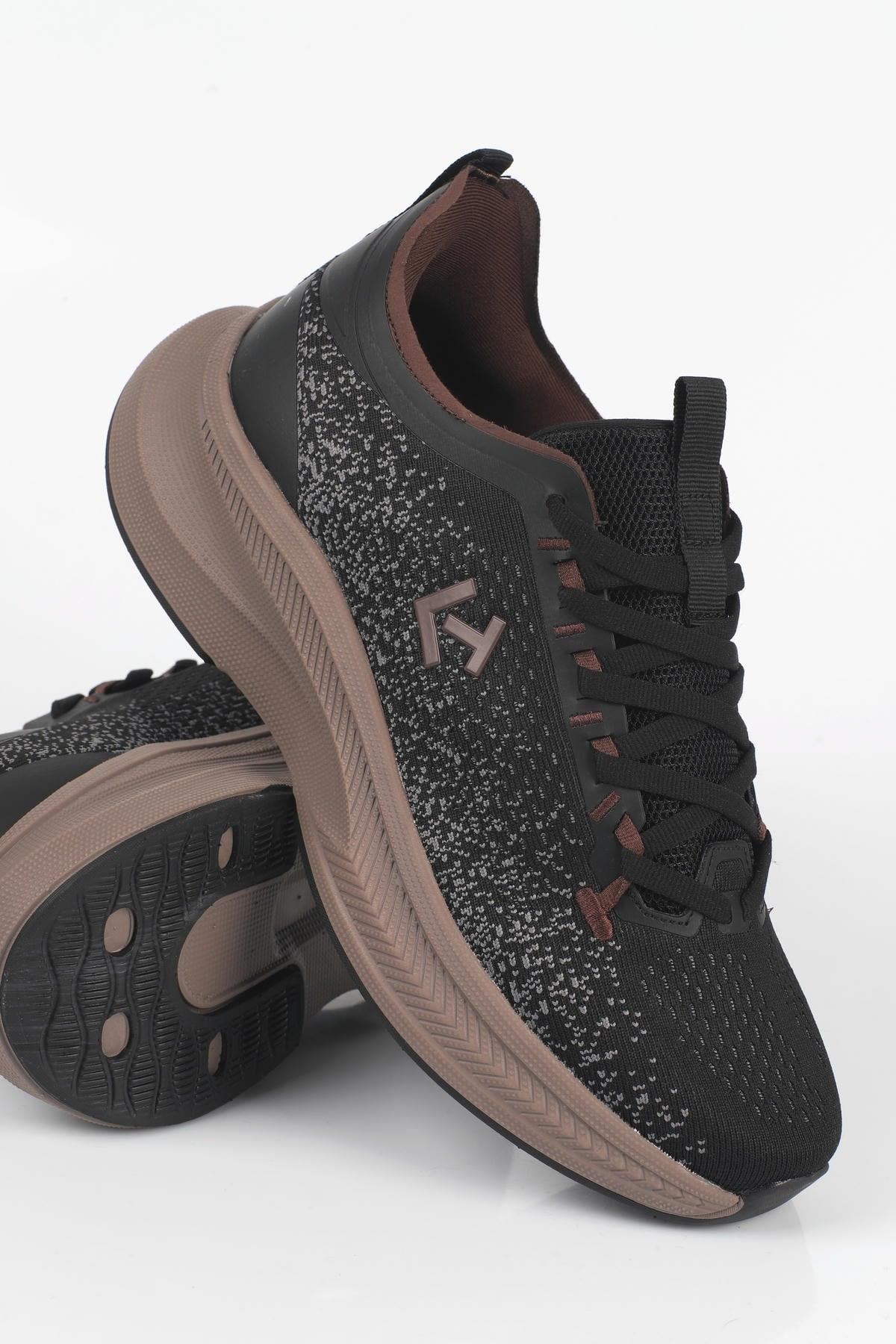 Letoon MOVE-50 Unisex Yüksek Tabanlı Örgü Dokulu Günlük Sneaker Spor Ayakkab SİYAH