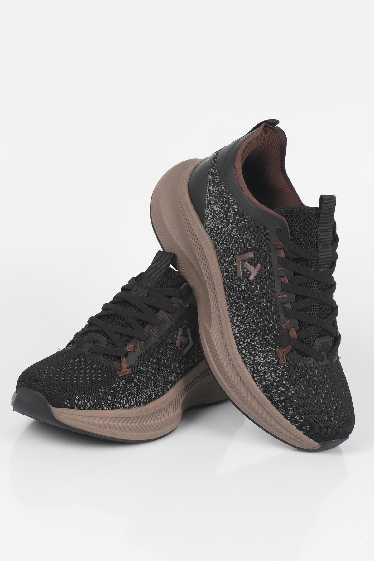 Letoon MOVE-50 Unisex Yüksek Tabanlı Örgü Dokulu Günlük Sneaker Spor Ayakkab SİYAH